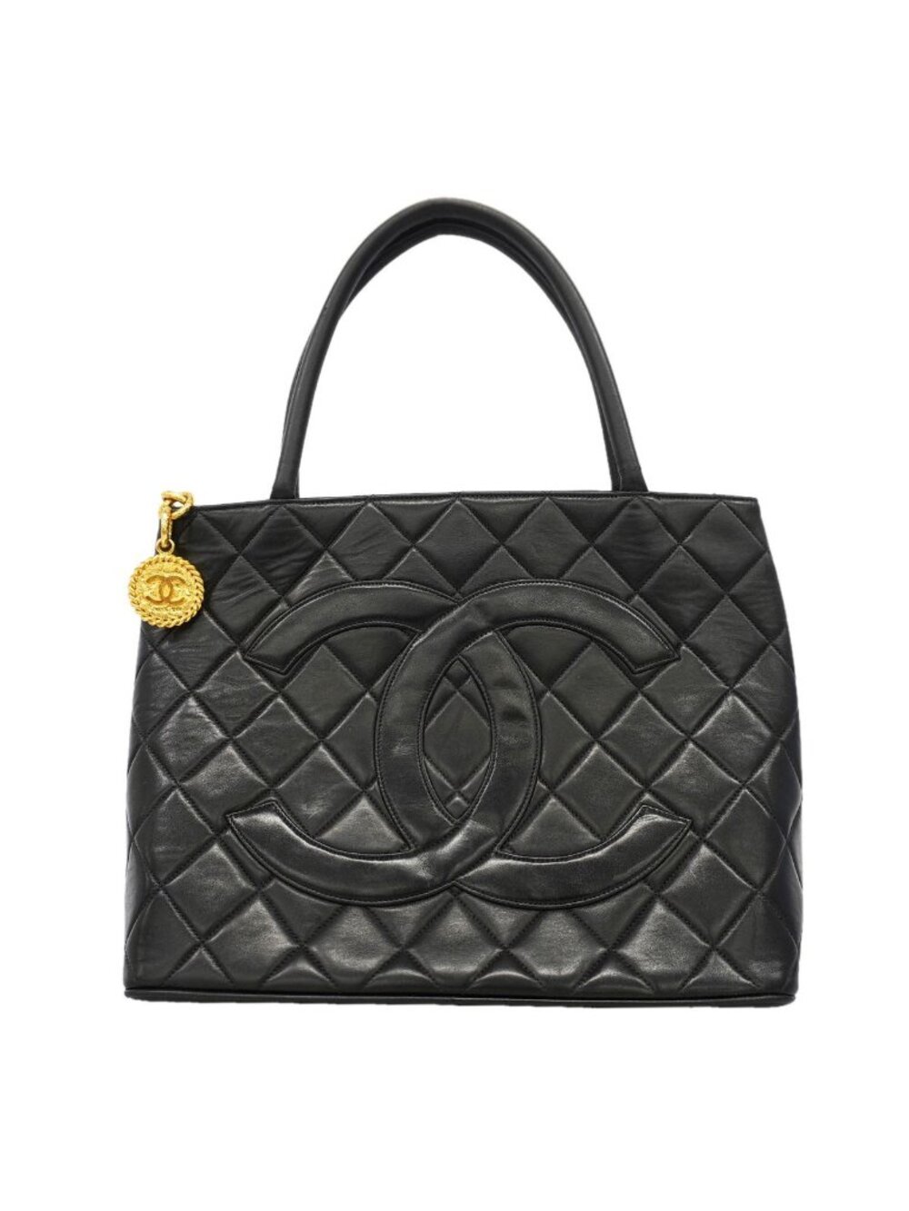 Chanel Tote Bag Reissue Lambskin Black Gold